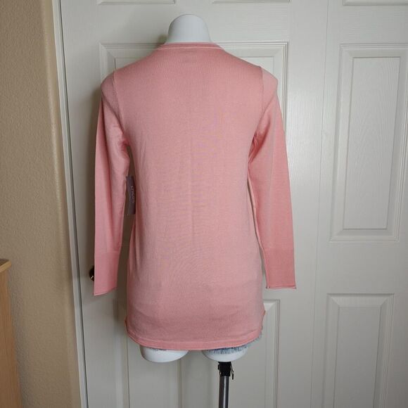 Chico's pullover crew neck sweater pale coral sz 00 NWT - Picture 4 of 8